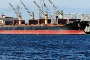 Santorini Island cargo vessel